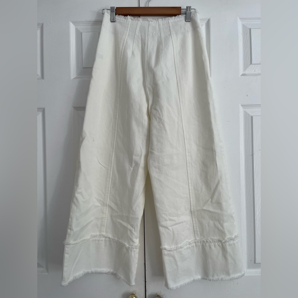 INTERMIX HIGH WAISTED White Wide Leg Pants - Picture 4 of 12